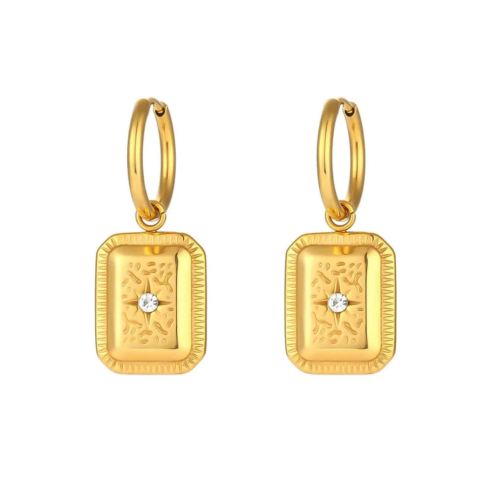 18k Cuban North Star Tarot Necklace and Earring Set - Aryomi