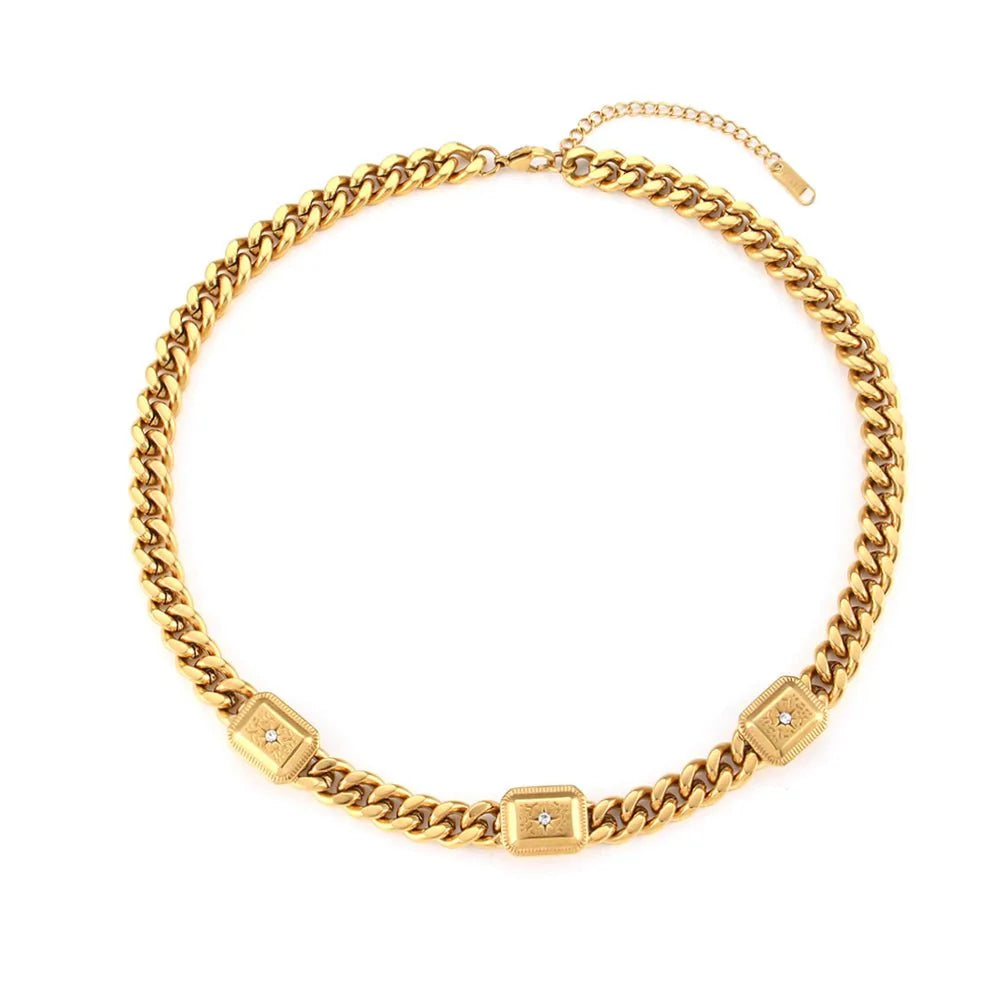 18k Cuban North Star Tarot Necklace and Earring Set - Aryomi