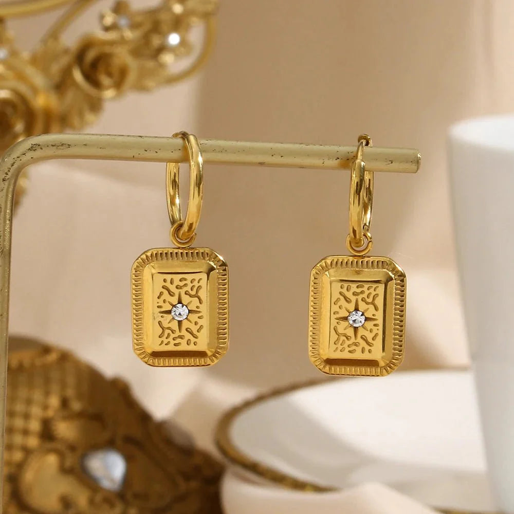 18k Cuban North Star Tarot Necklace and Earring Set - Aryomi