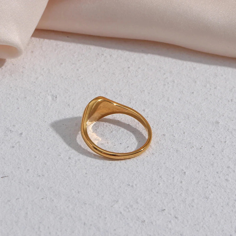 18k Dainty Floral Signet Rings - Aryomi