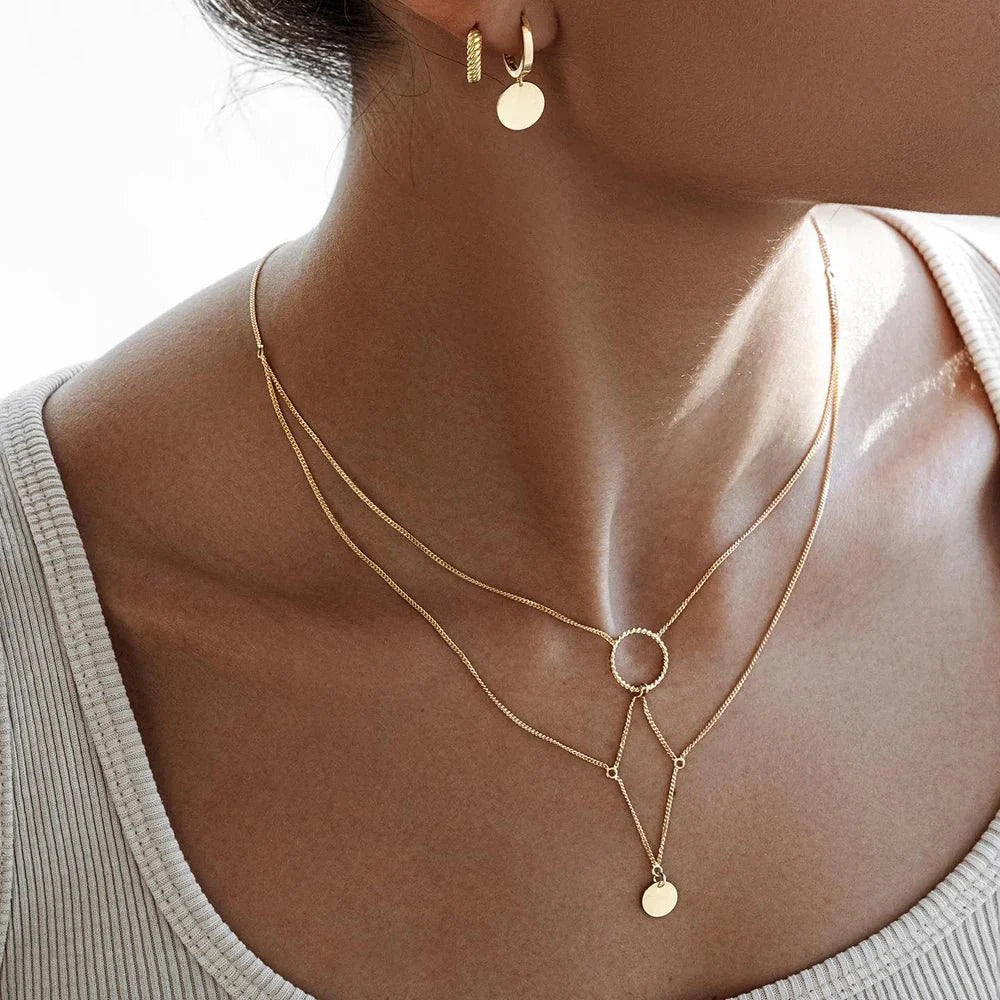 18k Dainty Layered Constellation Necklace - Aryomi