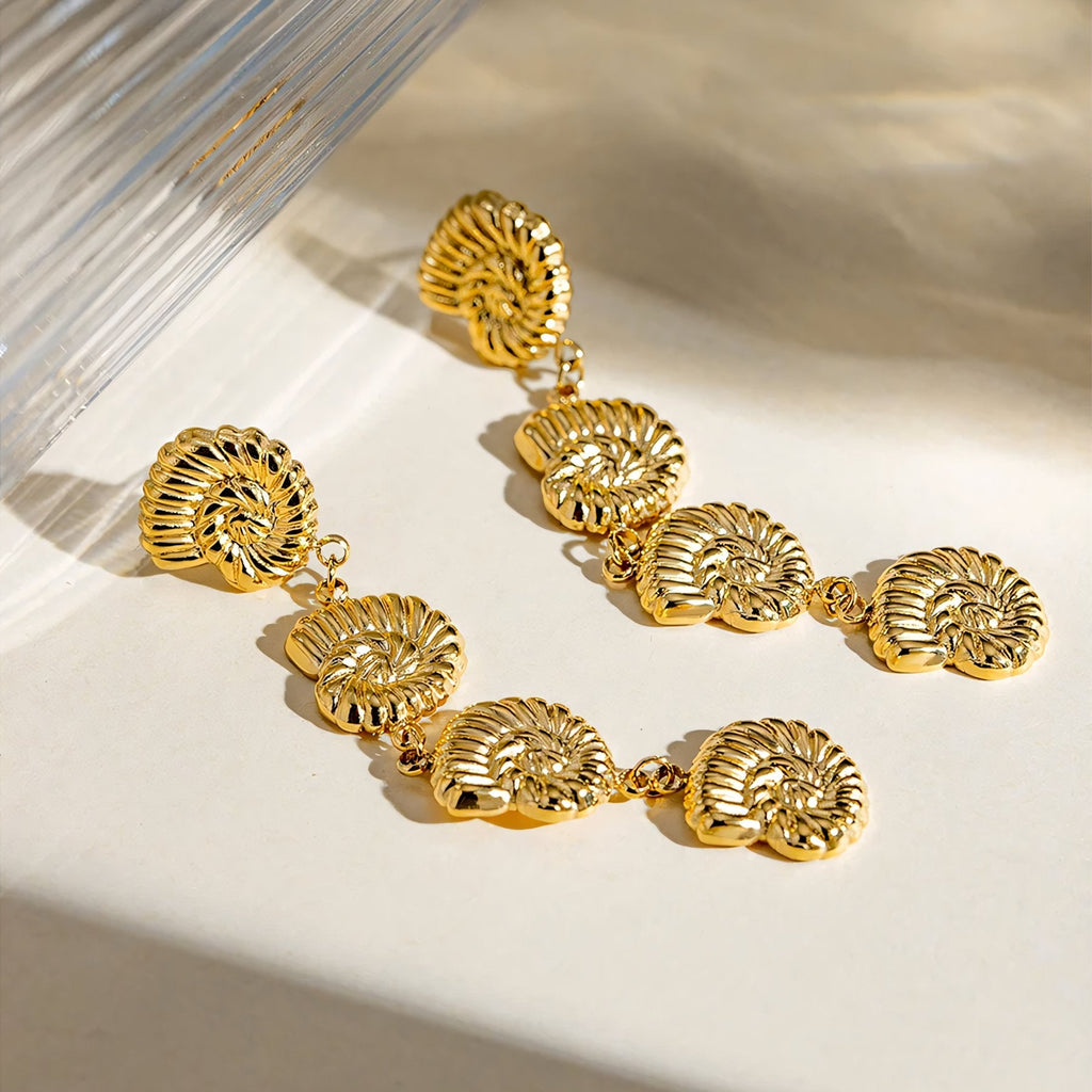 18k Dangling Shells Tropical Earrings - Aryomi