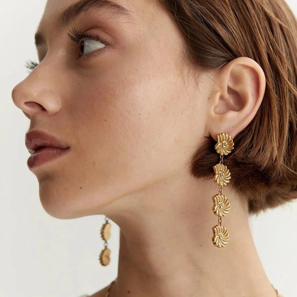 18k Dangling Shells Tropical Earrings - Aryomi