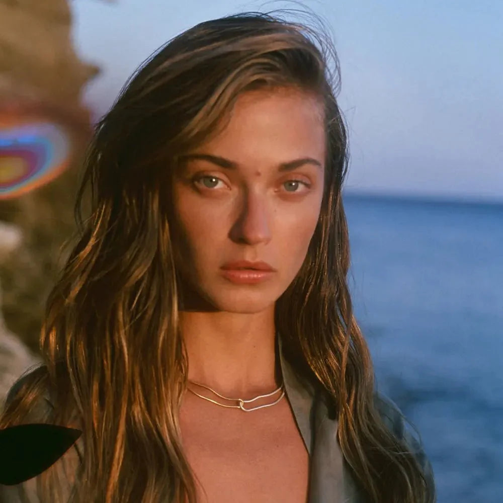 18k Dual Loop Box Chain Necklace - Aryomi