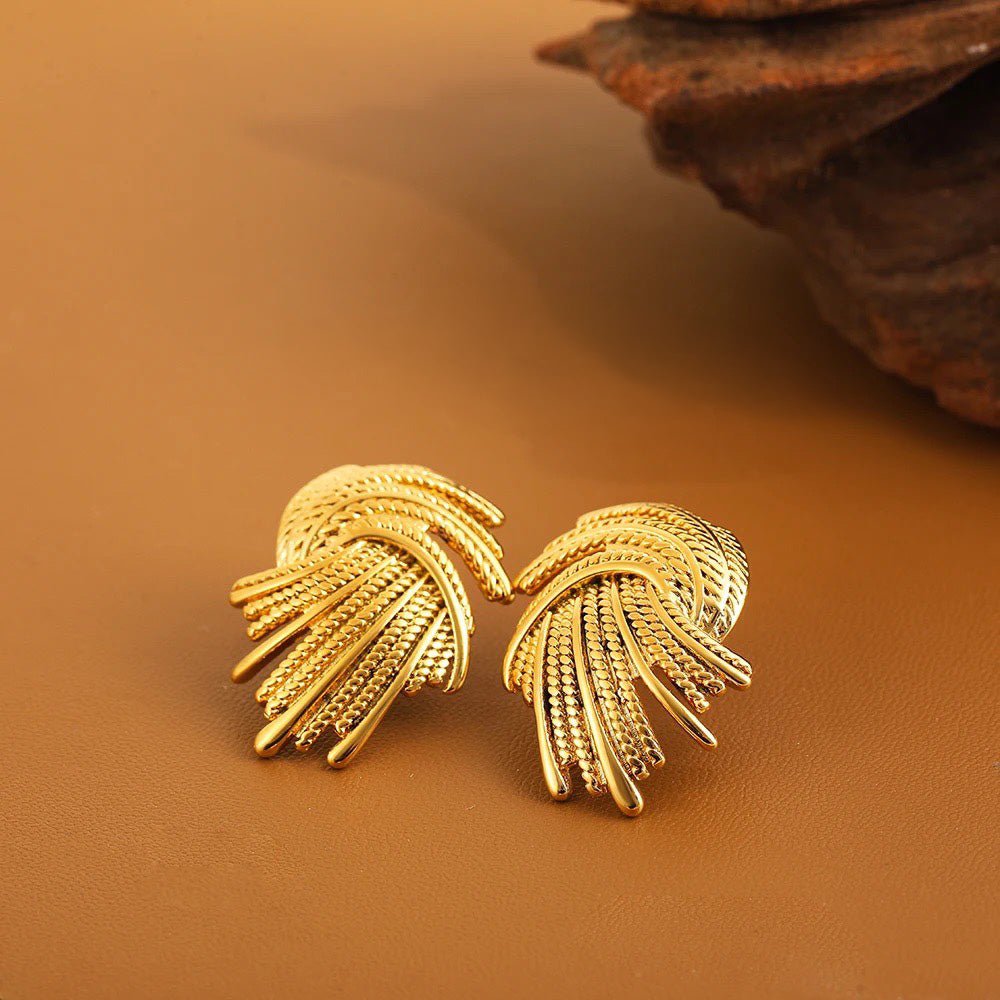 18k Spiraling Braided Dainty Earrings - Aryomi