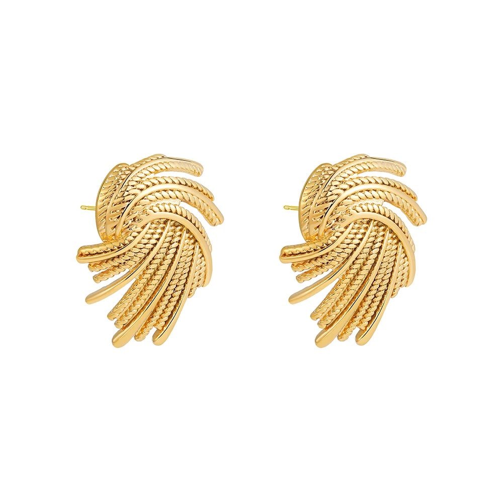 18k Spiraling Braided Dainty Earrings - Aryomi