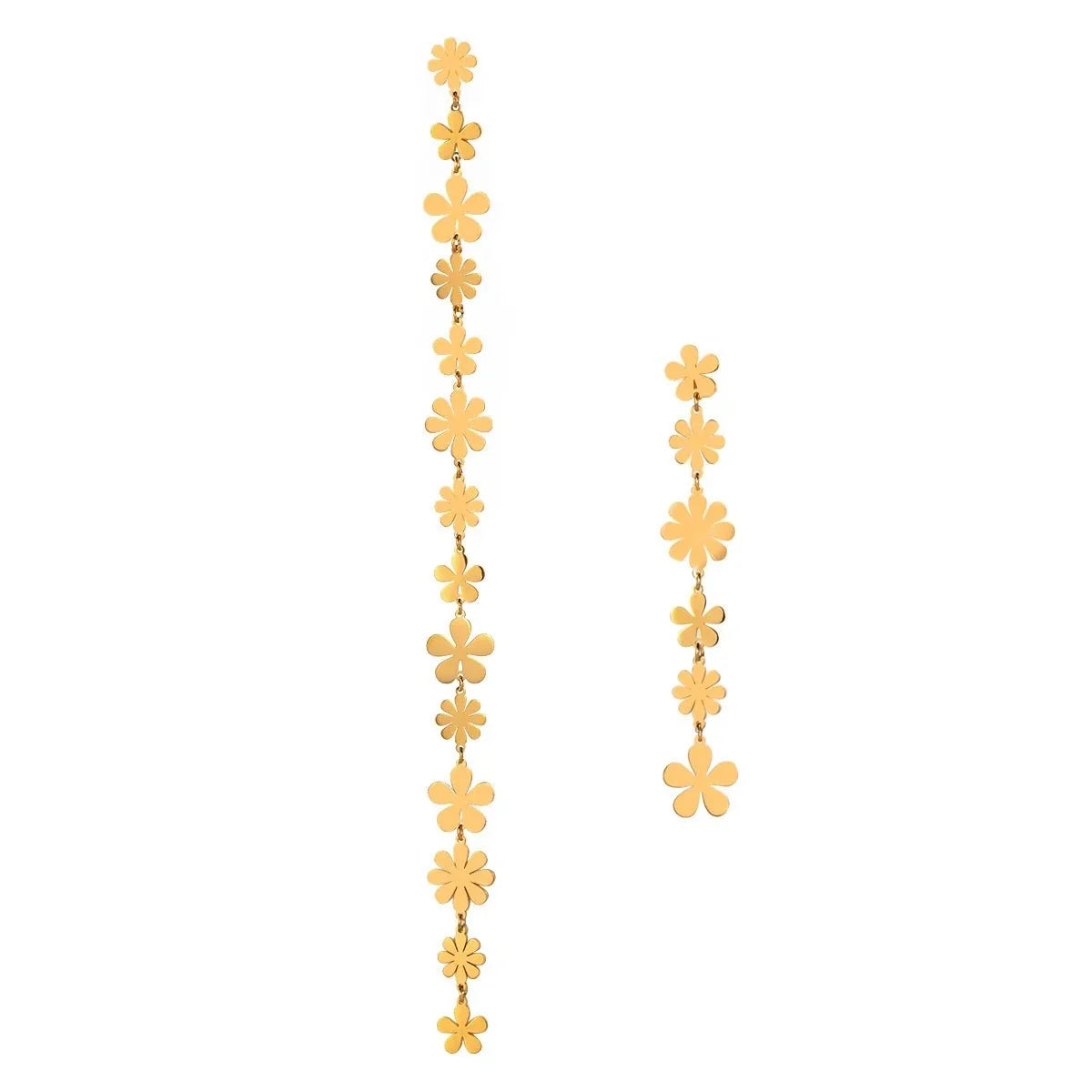 18k Staggering Floral Earrings - Aryomi