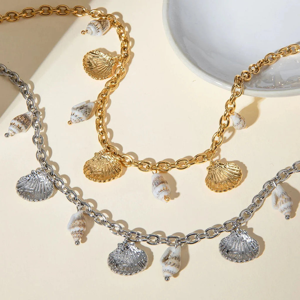 18k Summer Beach Sea Shell Necklace - Aryomi