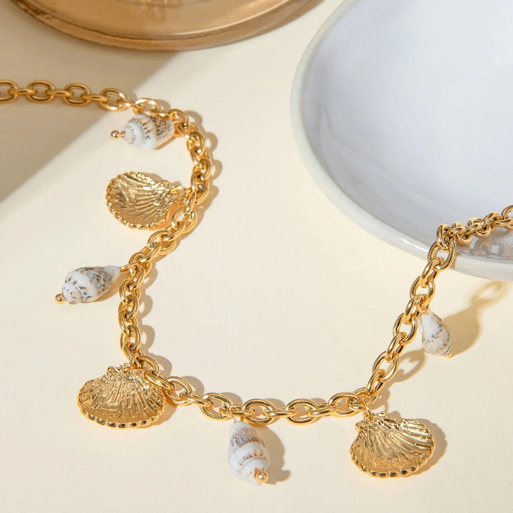 18k Summer Beach Sea Shell Necklace - Aryomi