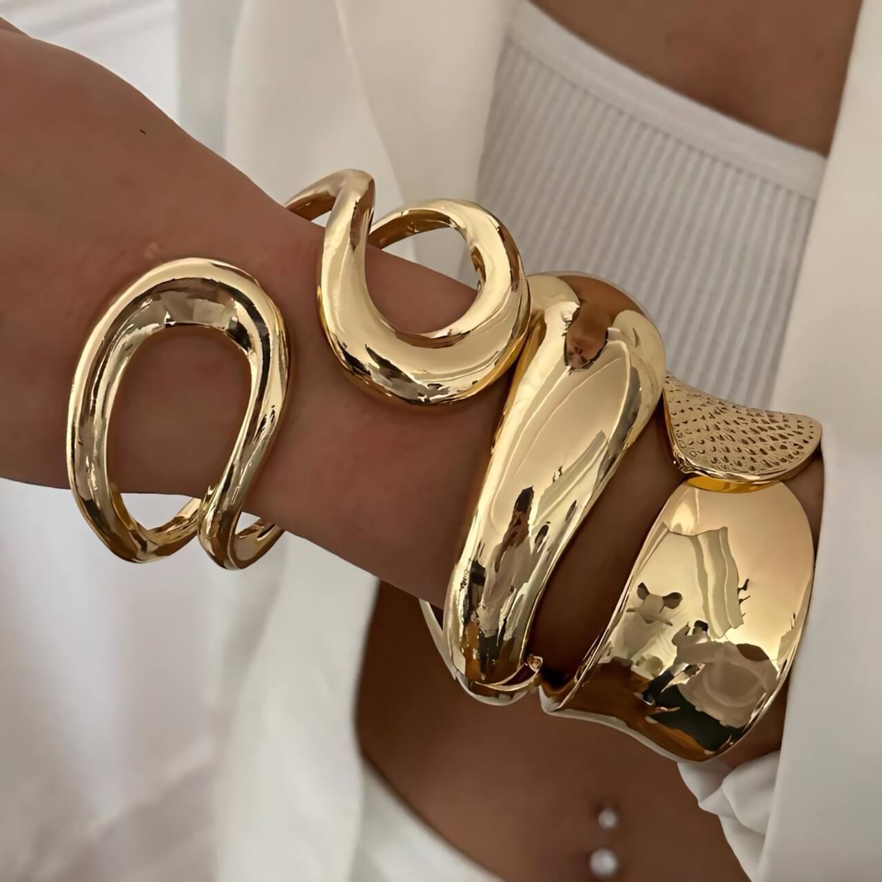 3pc Chunky Bangle Bracelet Set