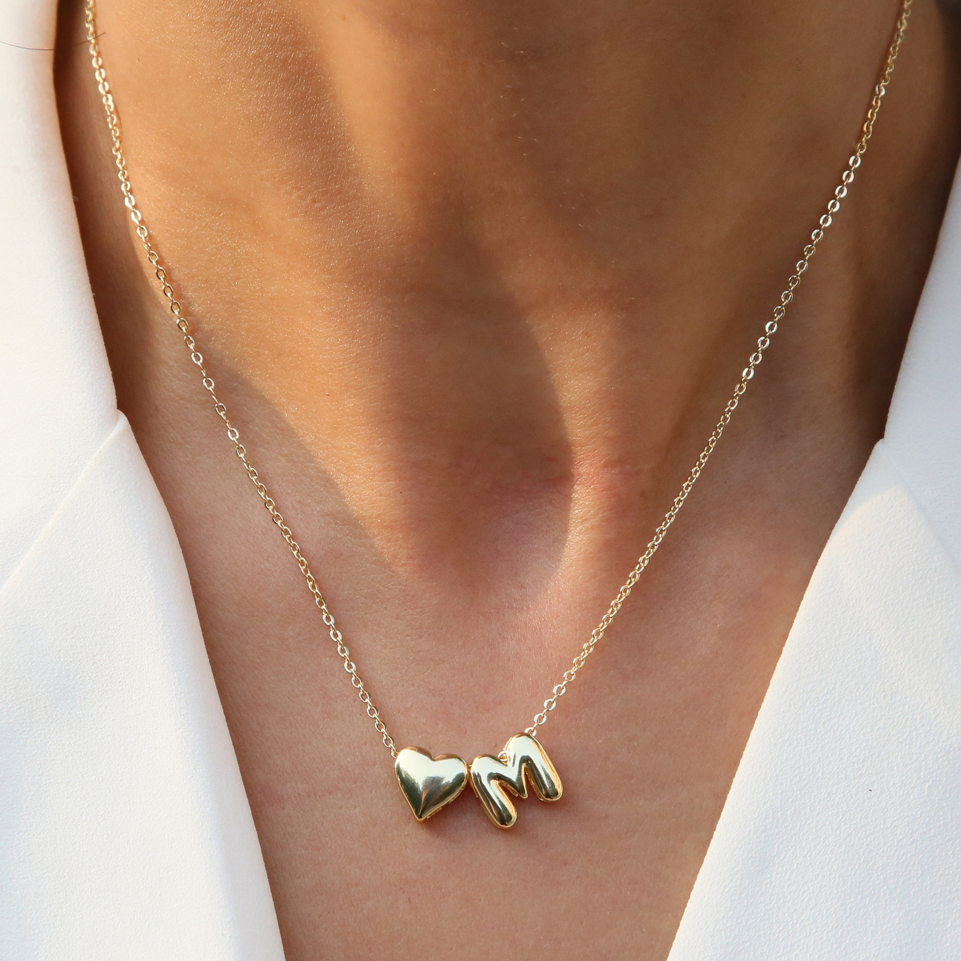 Elegant Statement Love Letter Initial Necklace