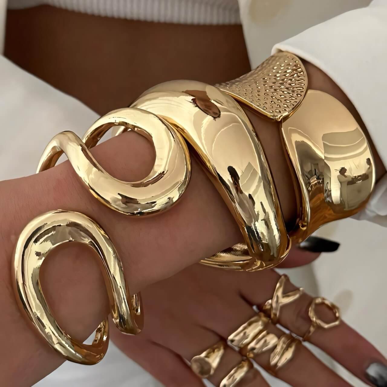 3pc Chunky Bangle Bracelet Set