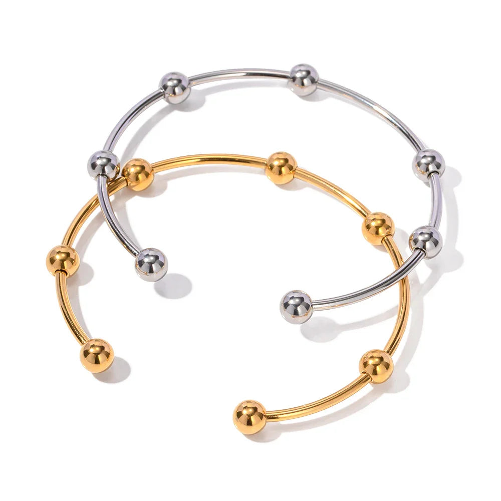 Classy Separated Sphere Bangle Bracelet