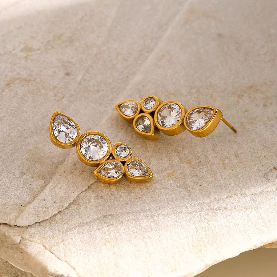 Dainty Leaf Diamond Earrings