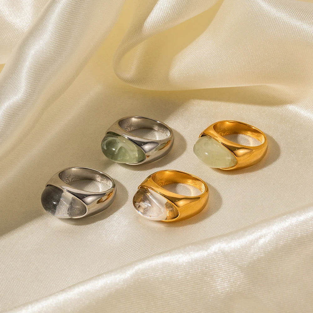 Chunky Oval Stone Set Ring