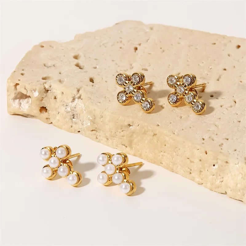 Dainty Cross Stud Earrings