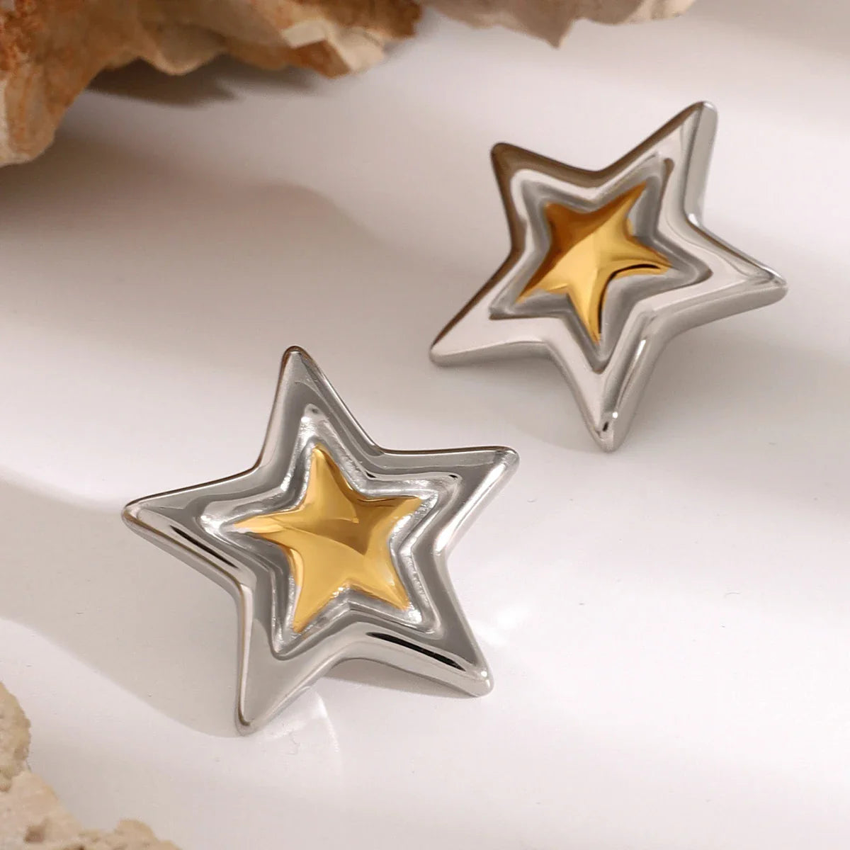 Bold Five Point Star Earrings