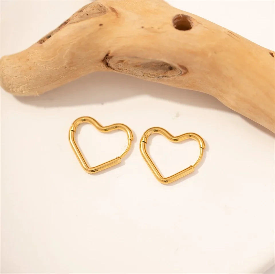 Elegant Heart Hoop Earrings