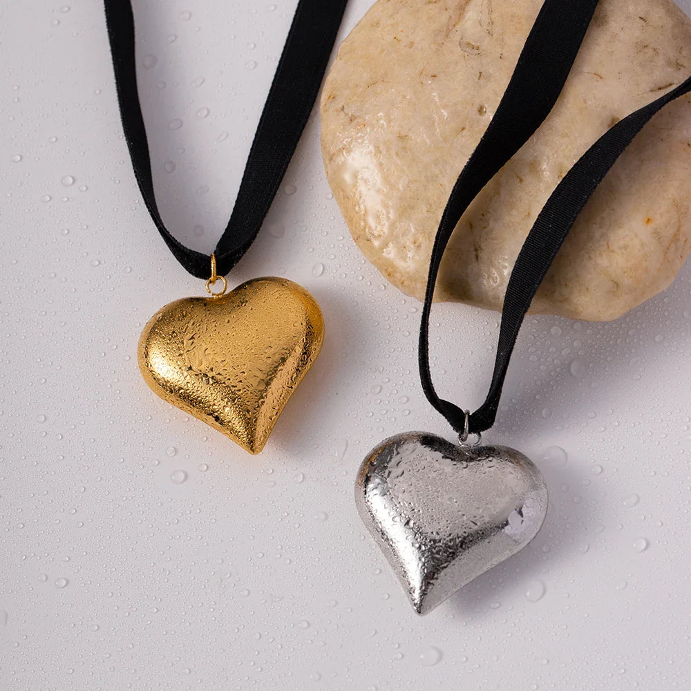 Chunky Heart Strap Necklace