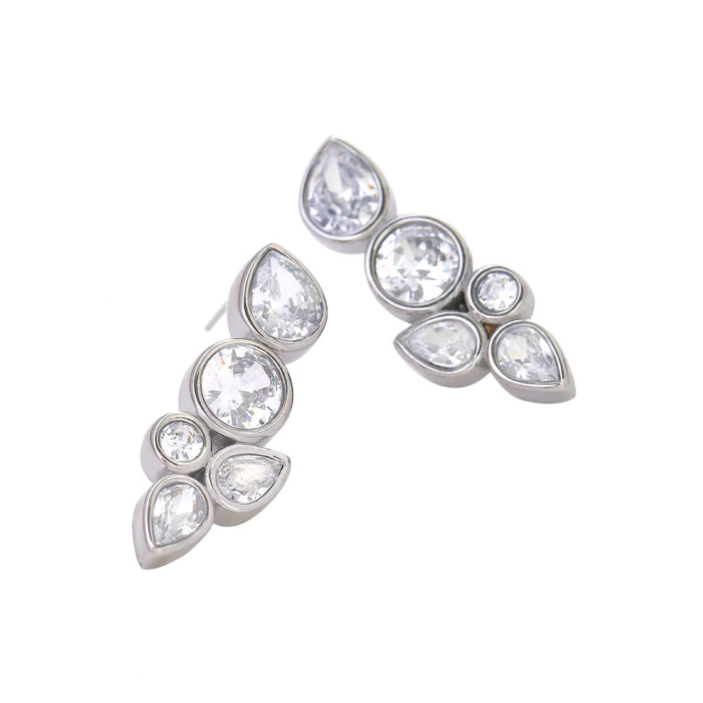 Dainty Leaf Diamond Earrings