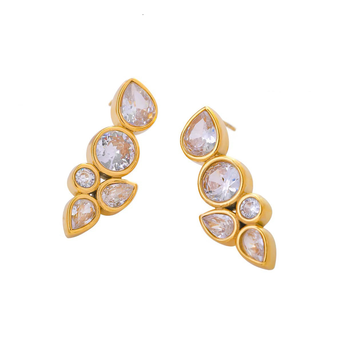 Dainty Leaf Diamond Earrings