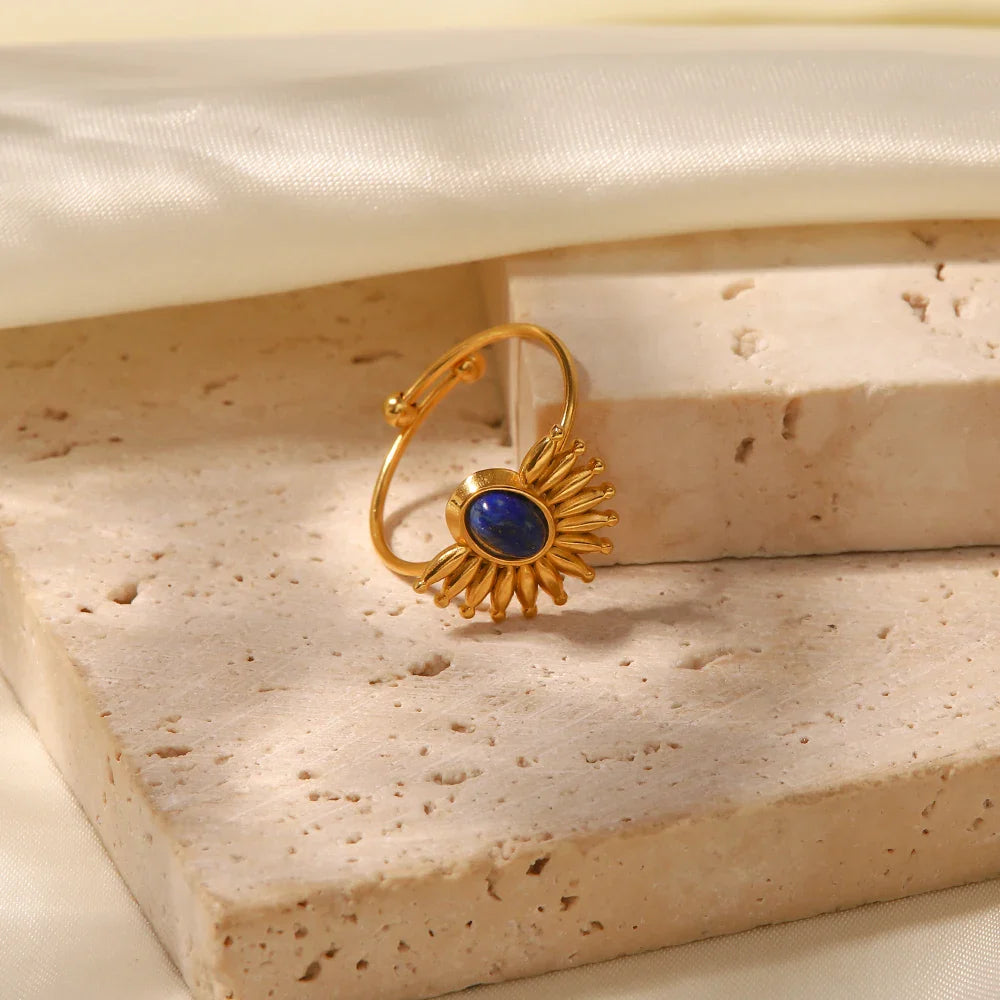 Dainty Lapis Sun Shine Ring