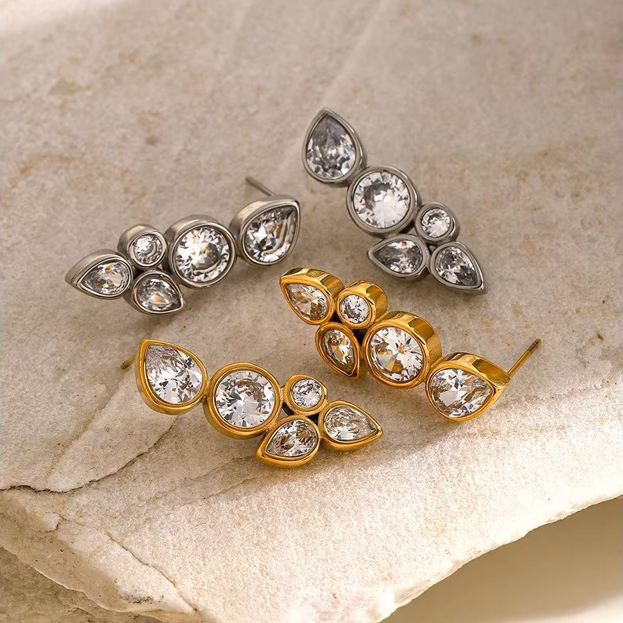 Dainty Leaf Diamond Earrings