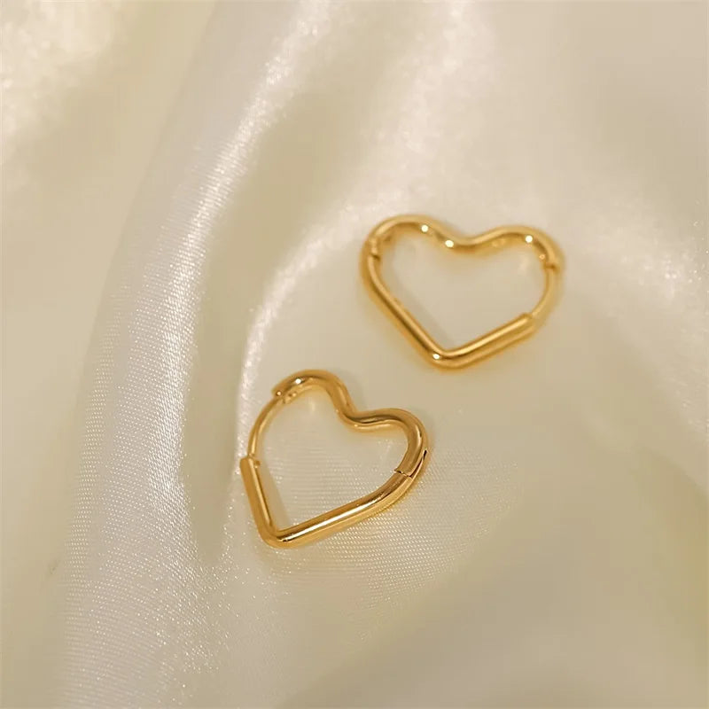 Elegant Heart Hoop Earrings