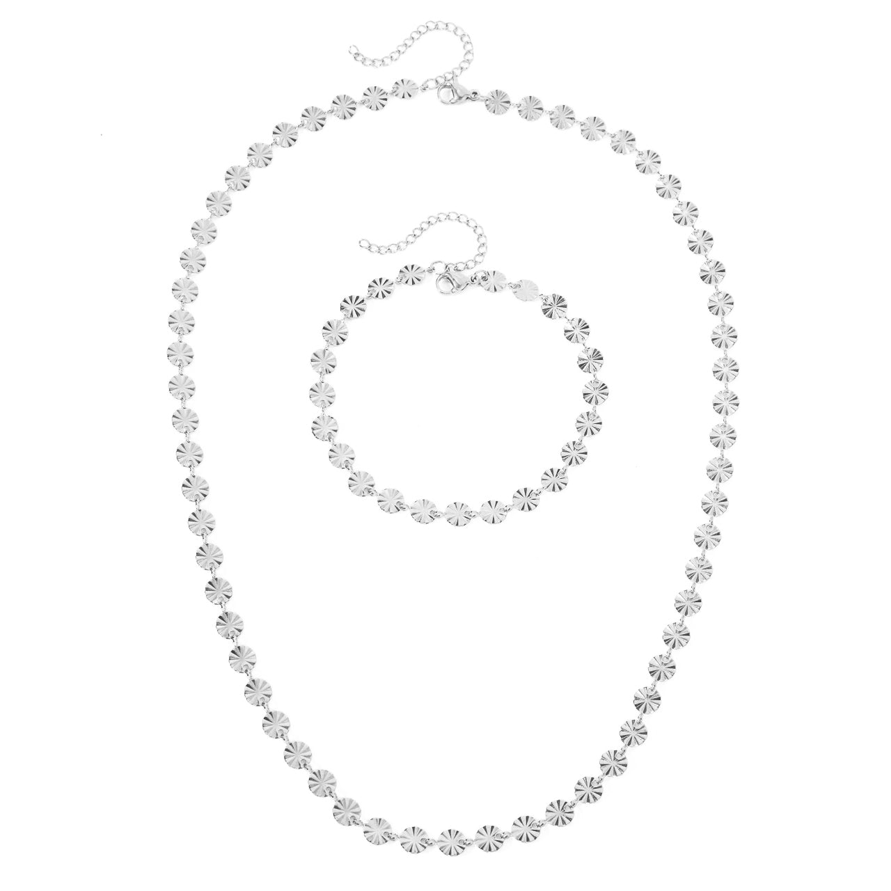 Circle Spiral Bracelet and Necklace Set