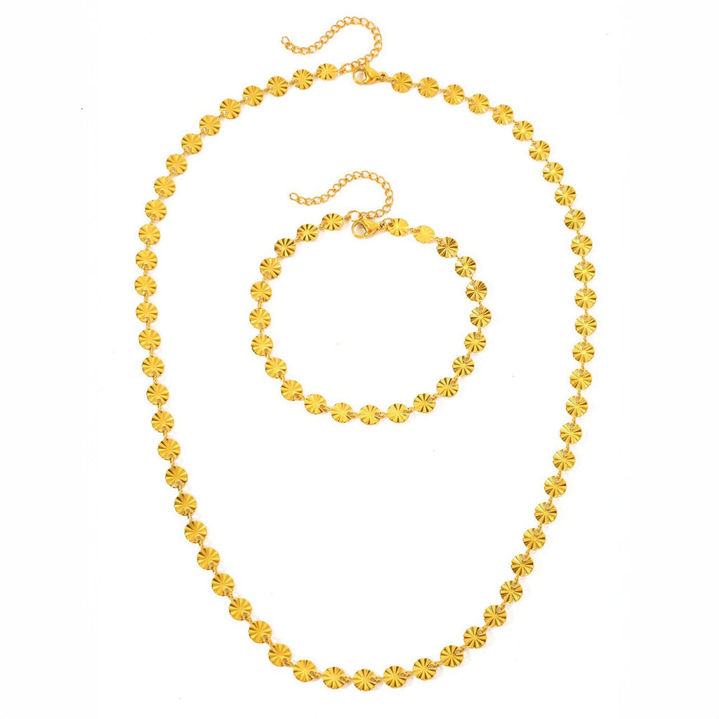 Circle Spiral Bracelet and Necklace Set