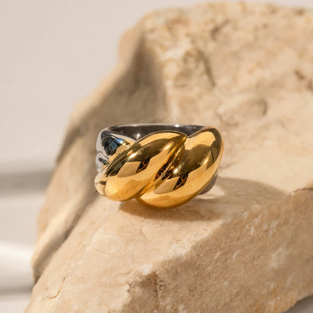 Chunky Gold Wrapped Two Tone Ring