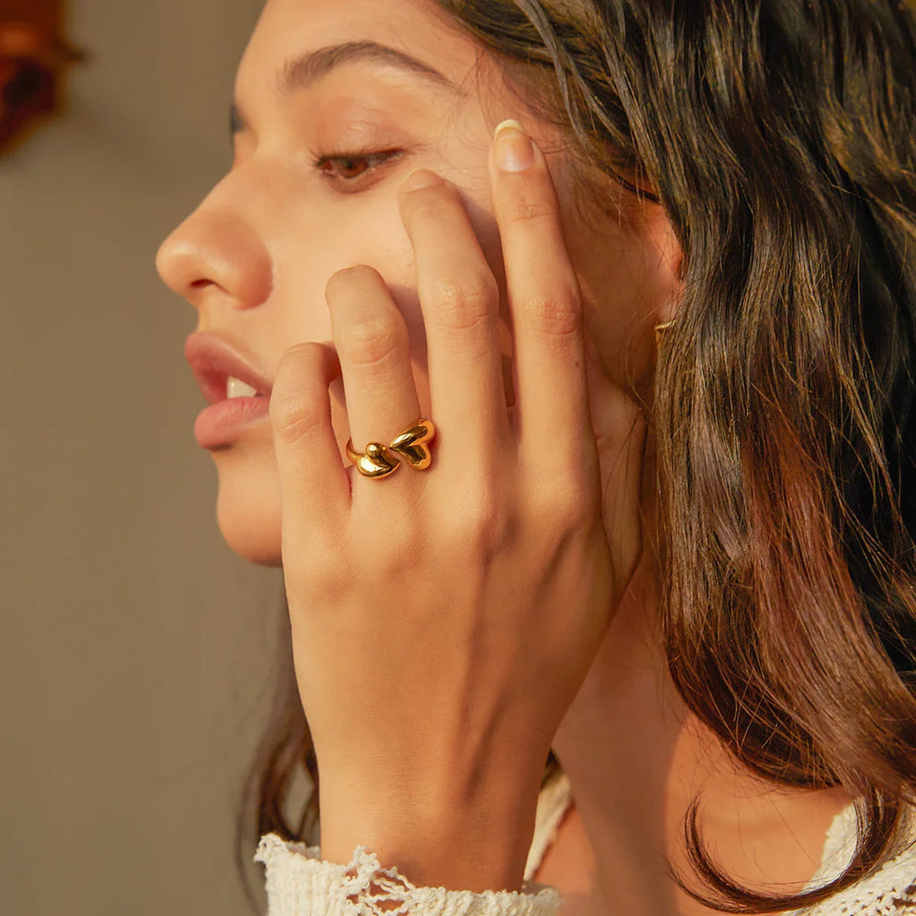 Elegant Adjustable Love Heart Ring