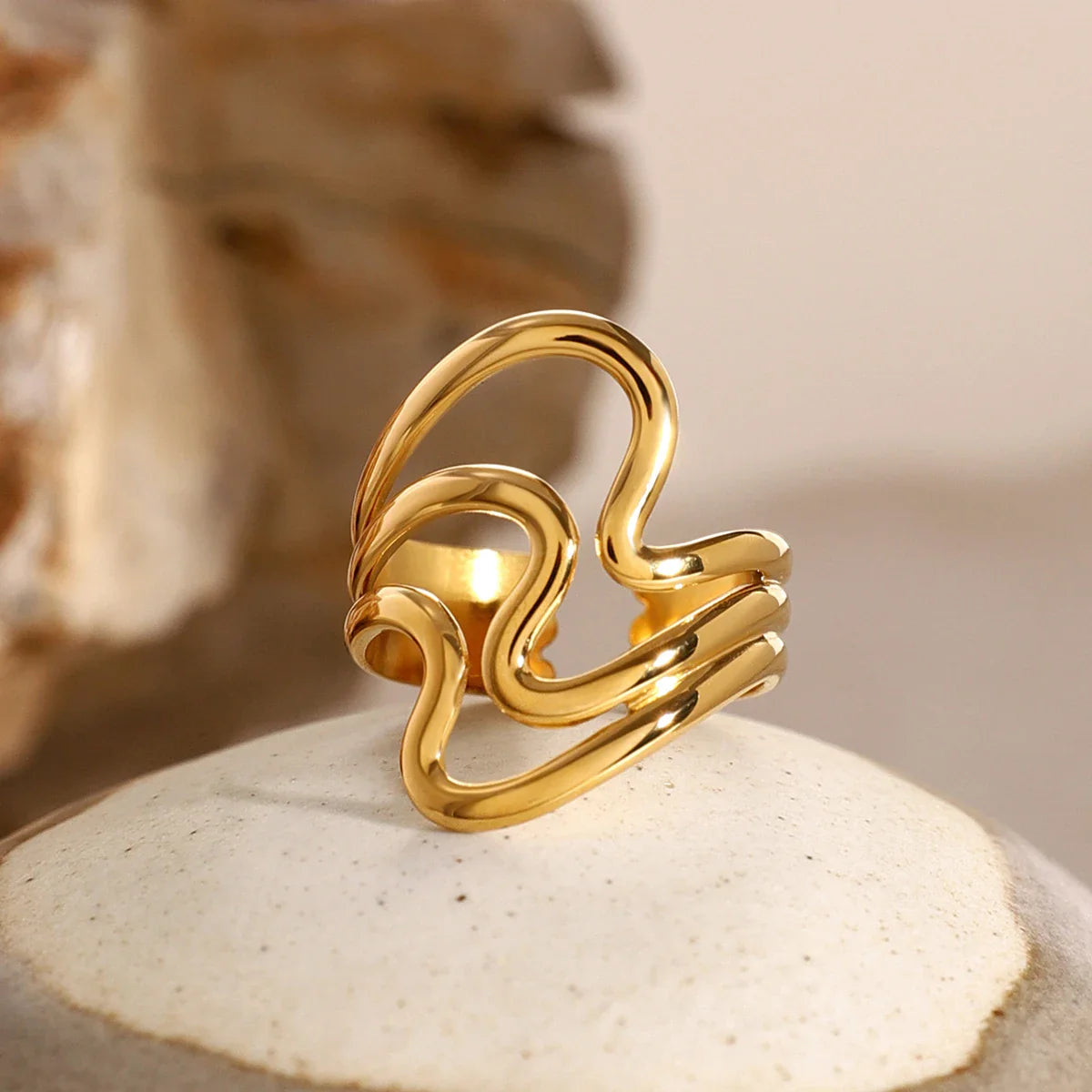 Dainty Ripple Effect Ring