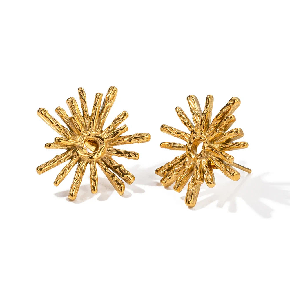 Dainty Radial Shine Stud Earrings