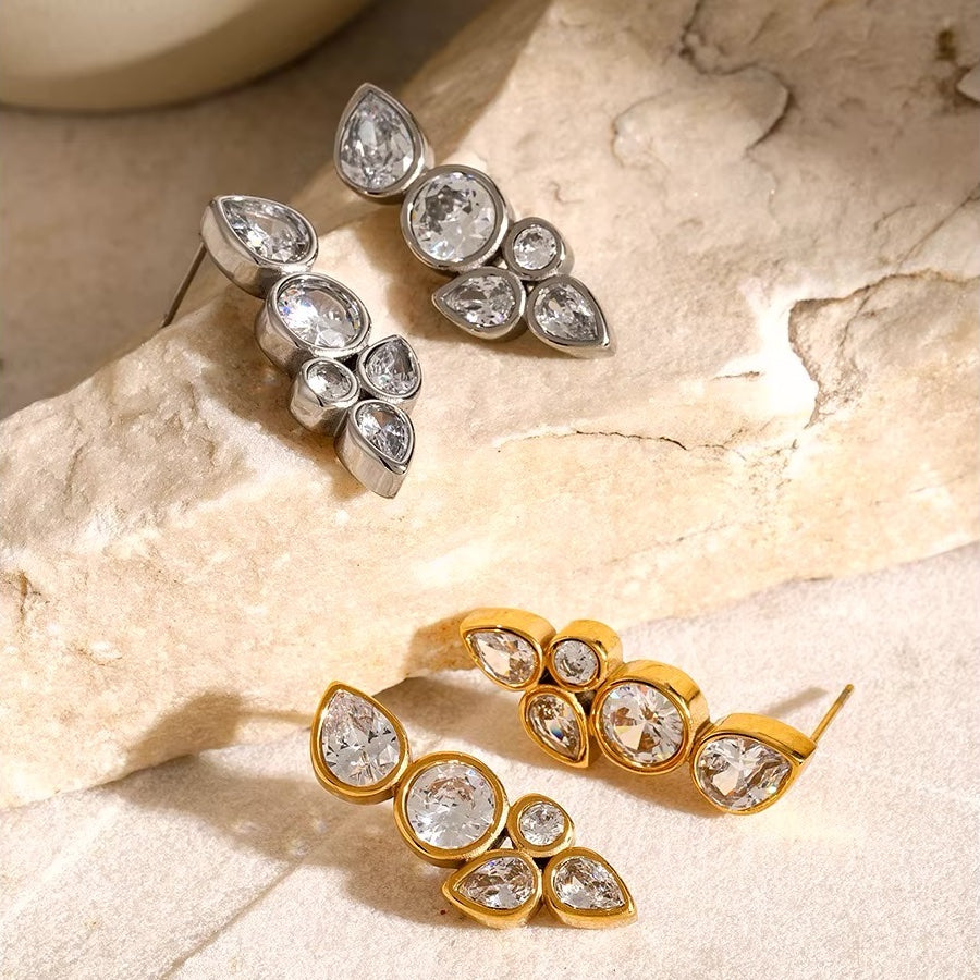 Dainty Leaf Diamond Earrings