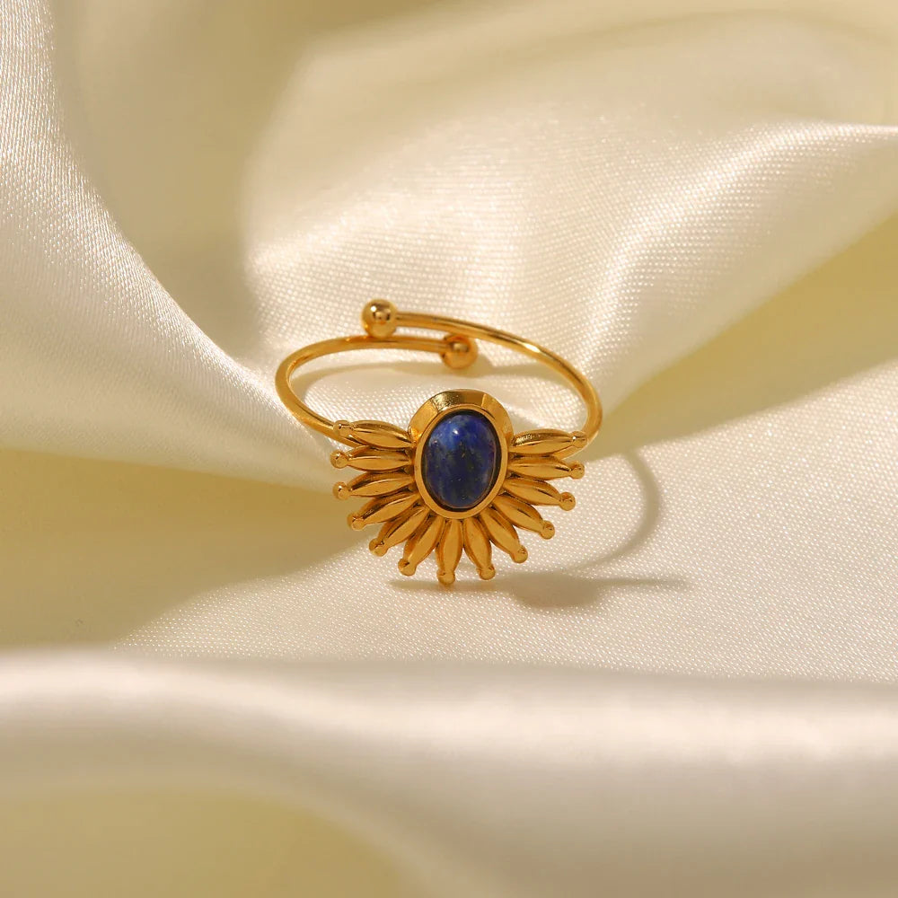 Dainty Lapis Sun Shine Ring