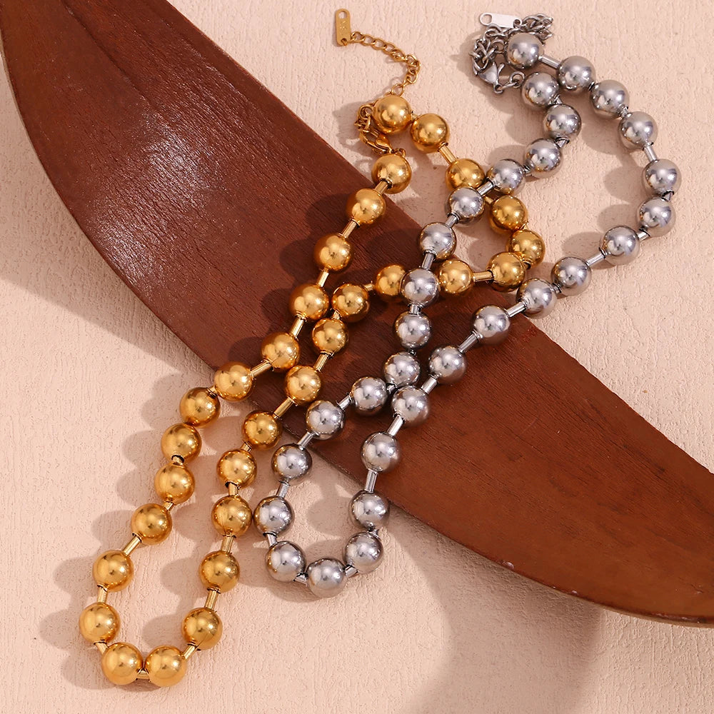 18k Classic Chunky Beaded Necklace