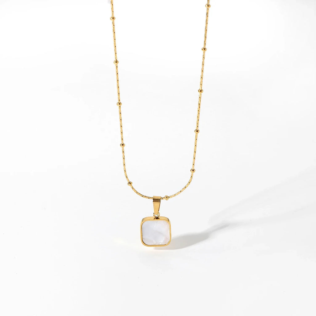 Dainty Shell Square Satellite Chain Necklace
