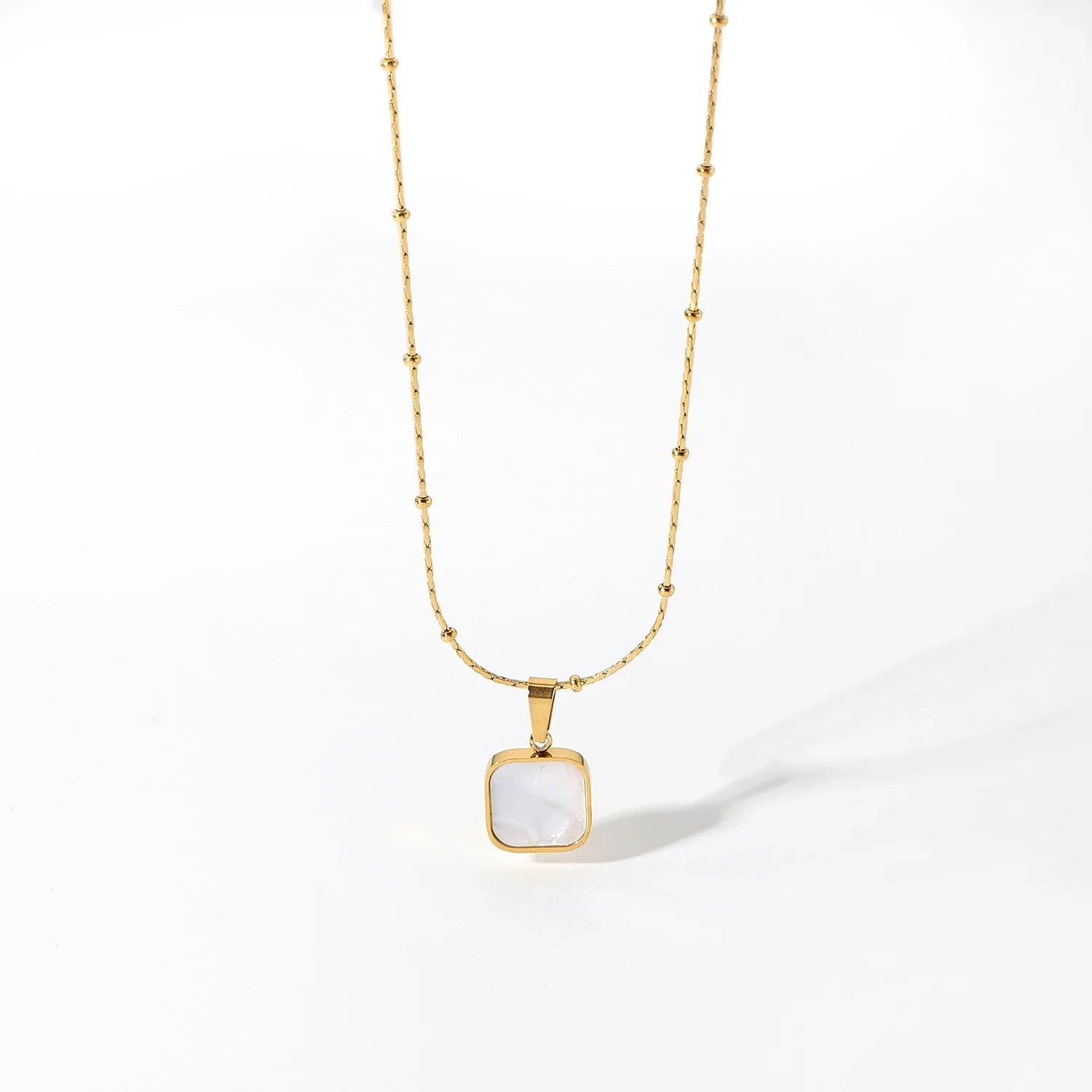 Dainty Shell Square Satellite Chain Necklace