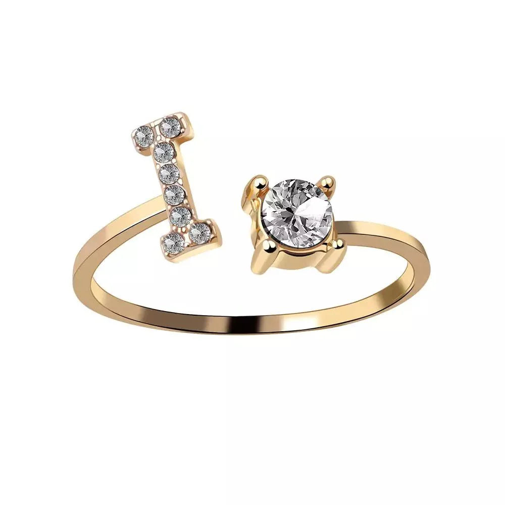 Adjustable Letter Initial Ring - Aryomi