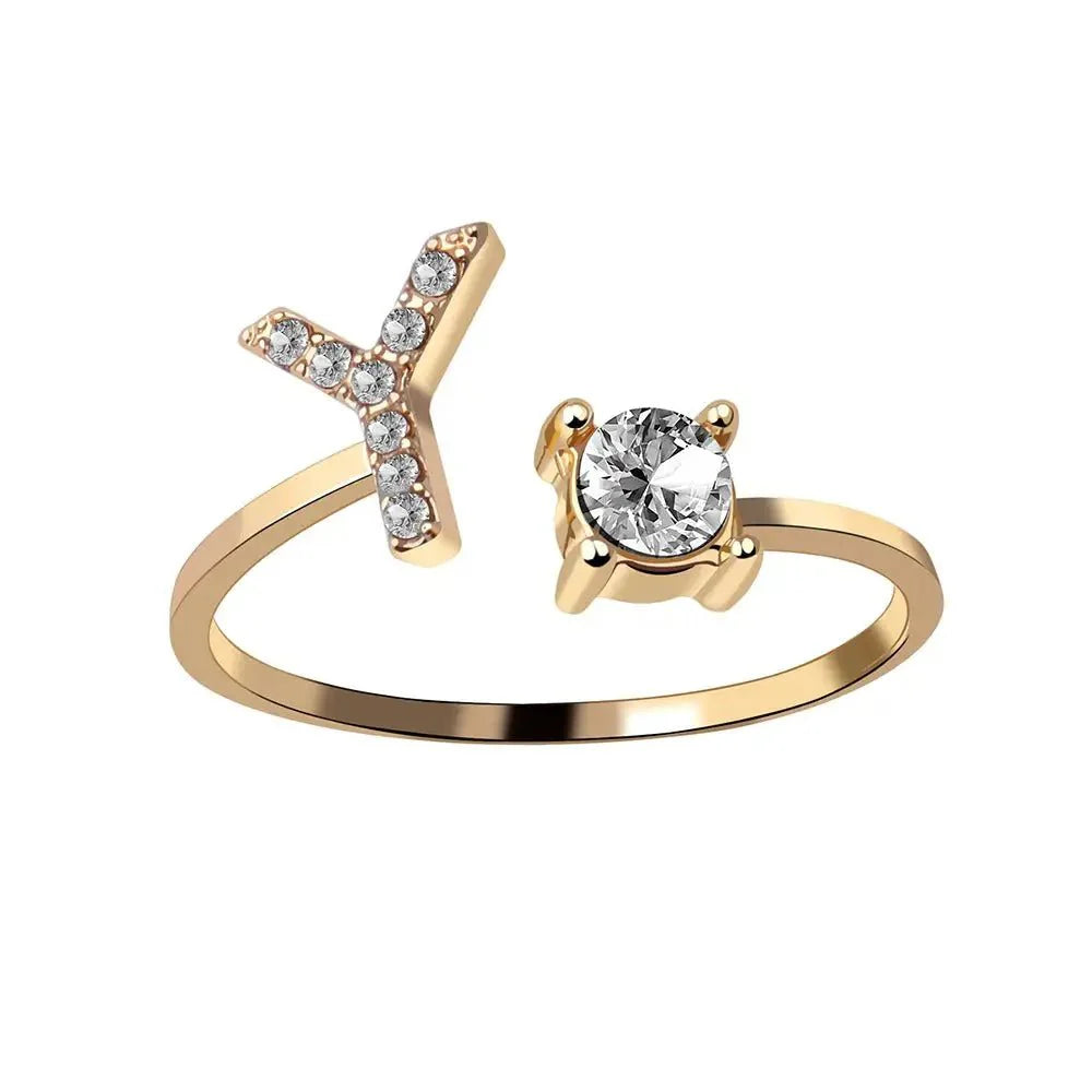 Adjustable Letter Initial Ring - Aryomi