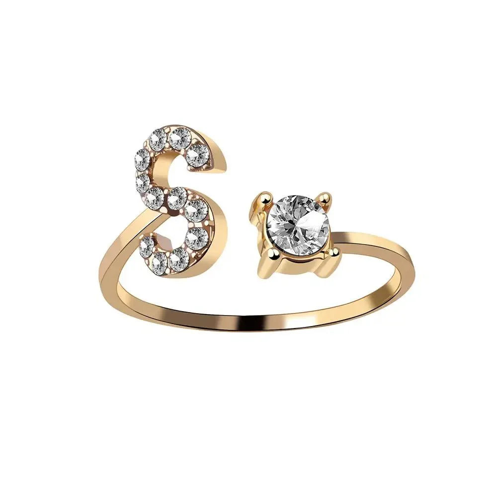 Adjustable Letter Initial Ring - Aryomi