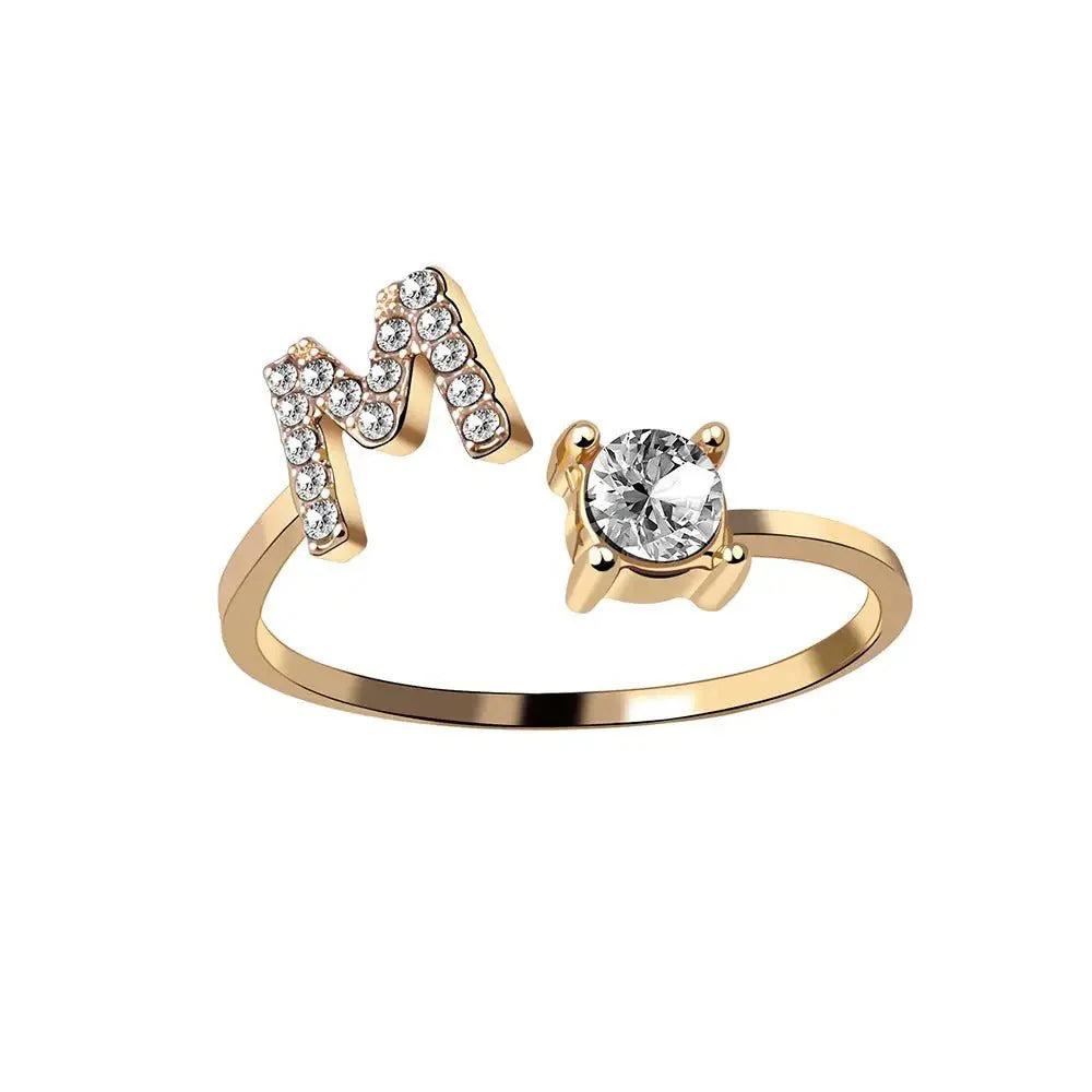 Adjustable Letter Initial Ring - Aryomi