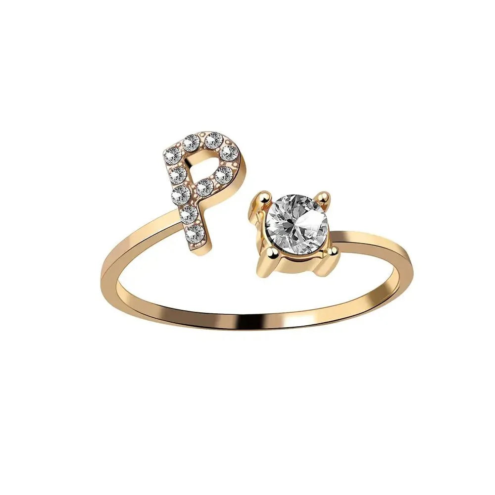 Adjustable Letter Initial Ring - Aryomi