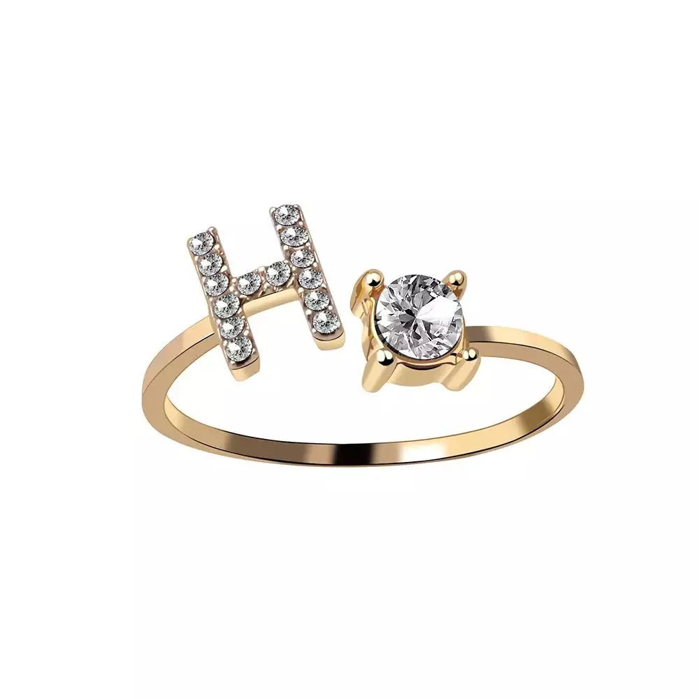 Adjustable Letter Initial Ring - Aryomi