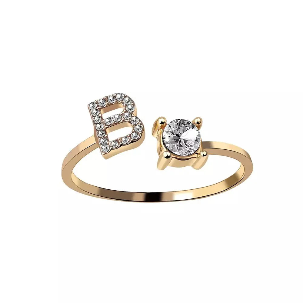 Adjustable Letter Initial Ring - Aryomi