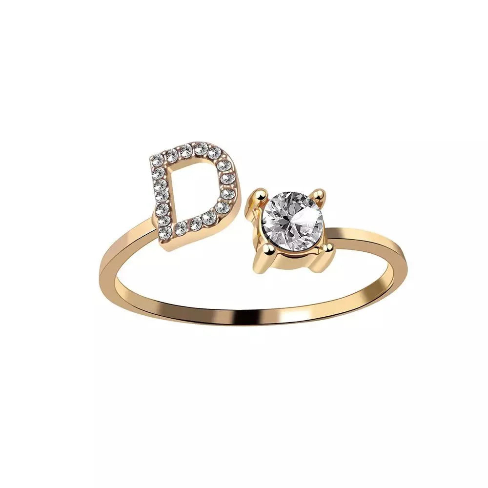Adjustable Letter Initial Ring - Aryomi