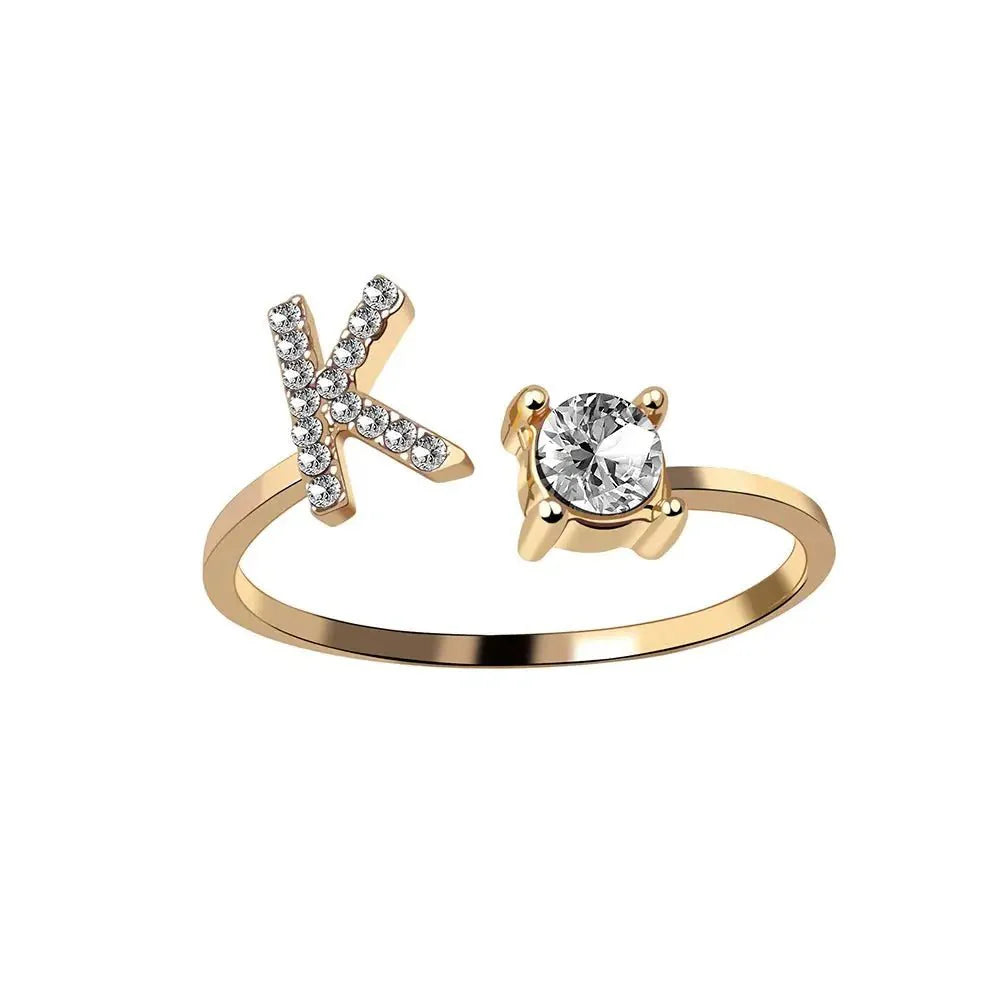 Adjustable Letter Initial Ring - Aryomi