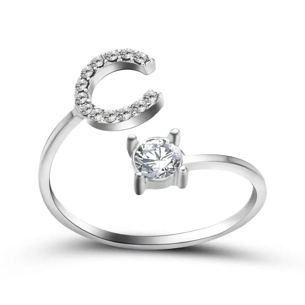 Adjustable Letter Initial Ring - Aryomi