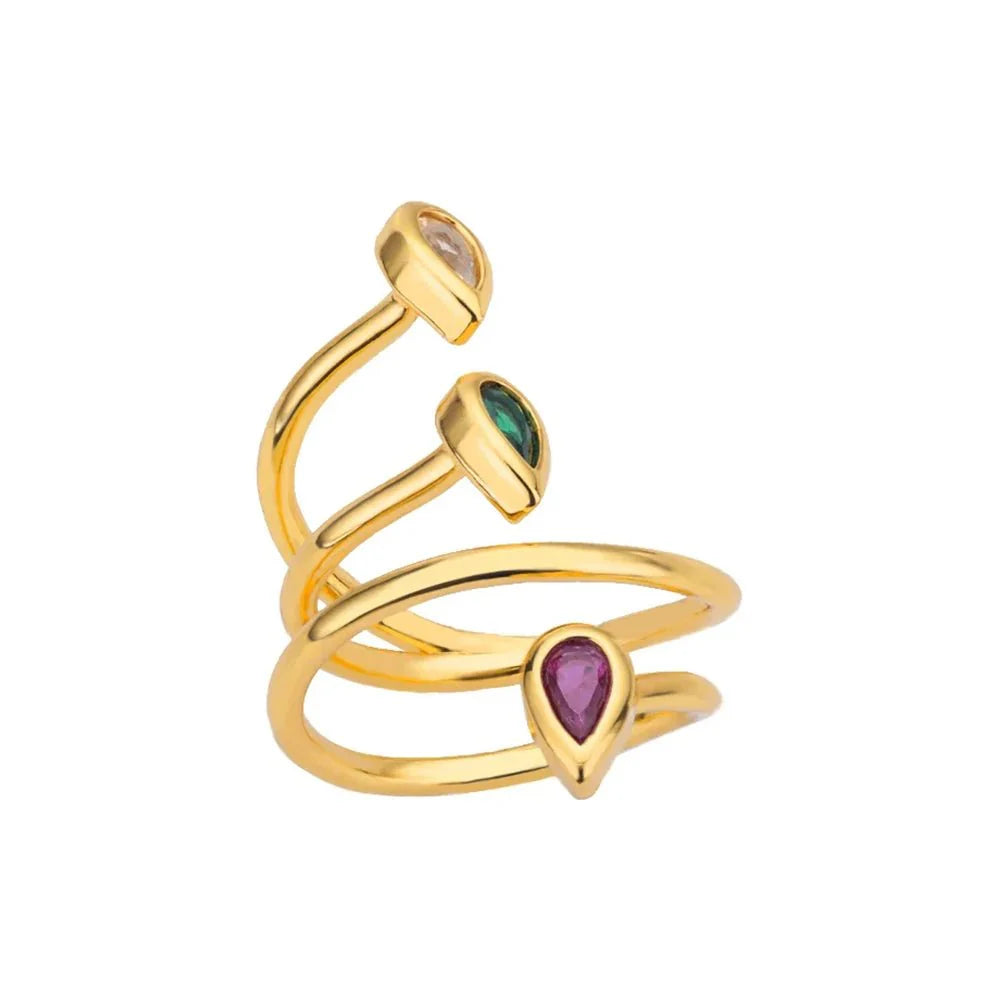 Adjustable Multi - Color Water Drop Rings - Aryomi